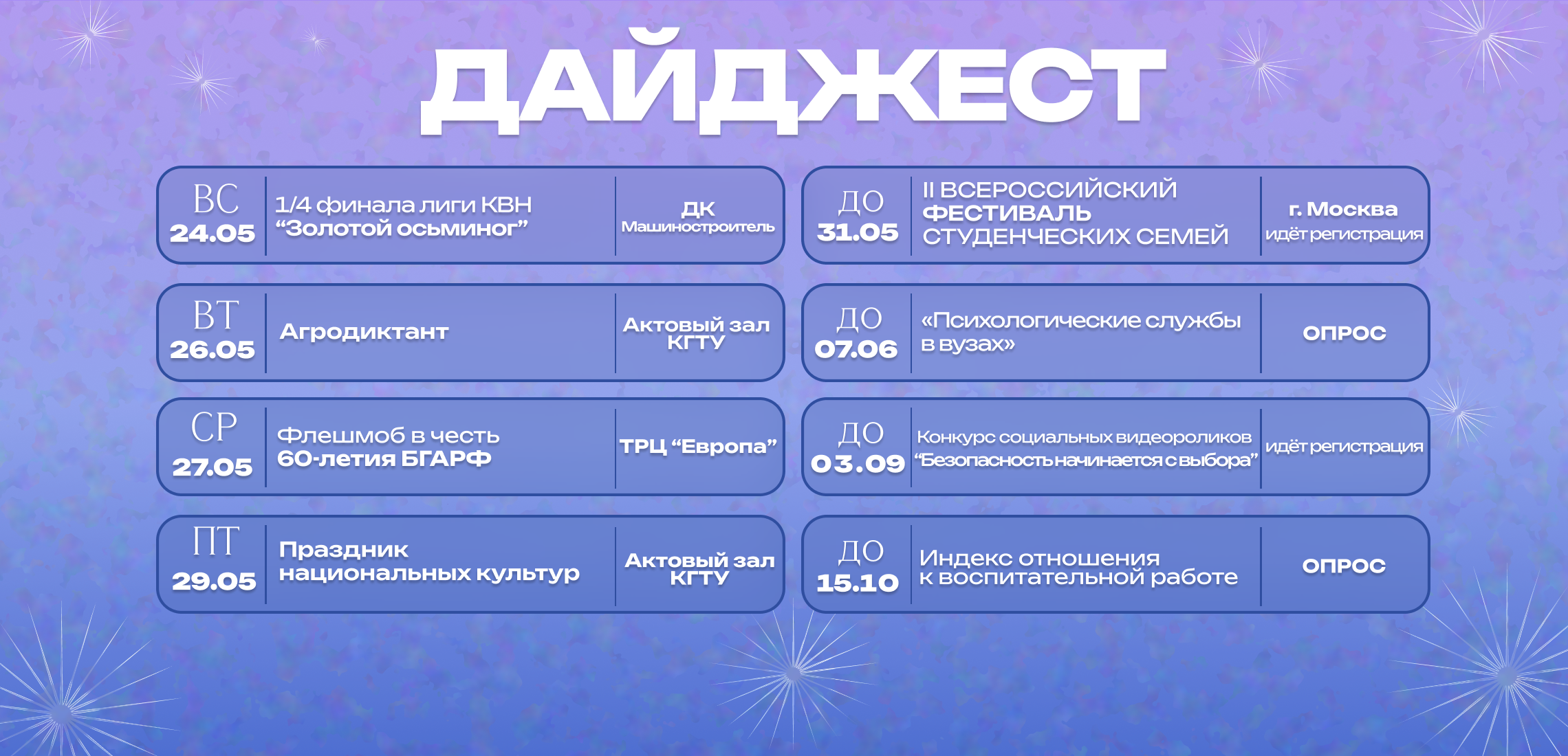 Дайджест событий