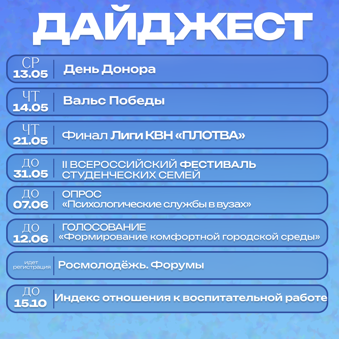 Дайджест событий