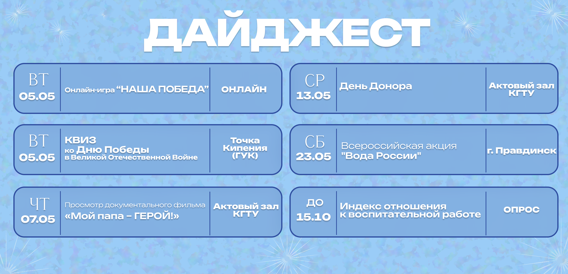 Дайджест событий