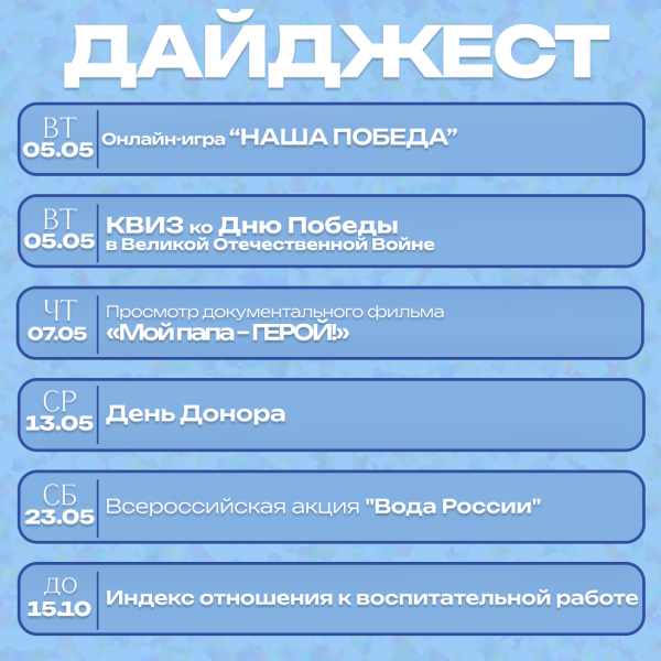Дайджест событий