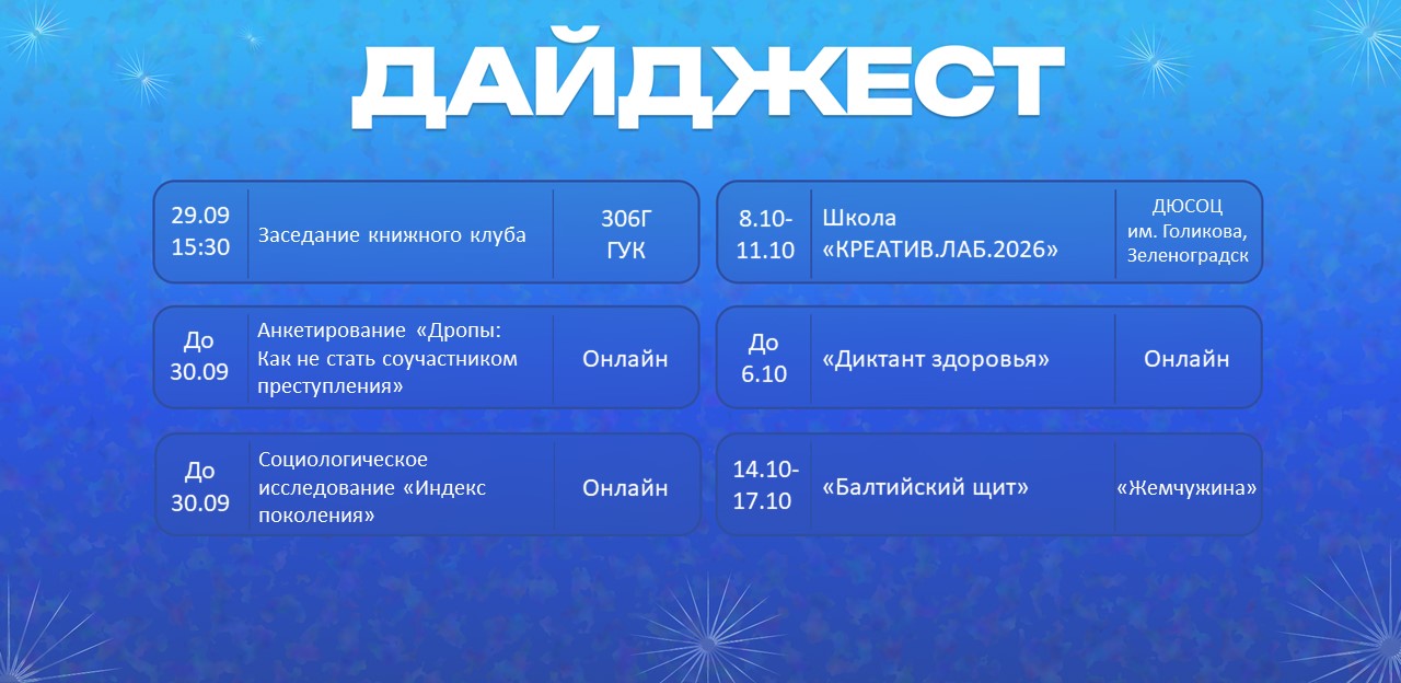 Дайджест  событий 
