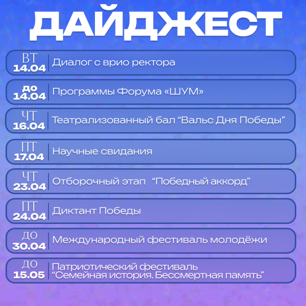 Дайджест событий