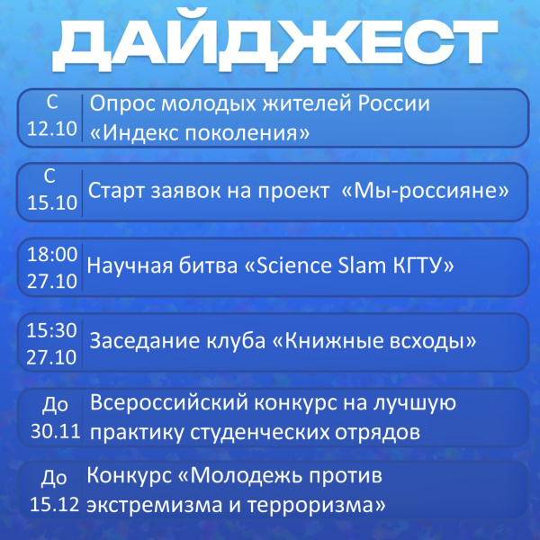 Дайджест событий  